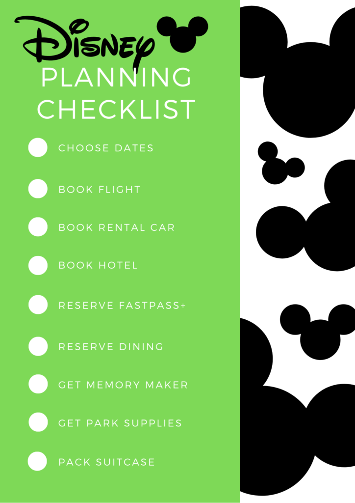 planning a disney trip checklist