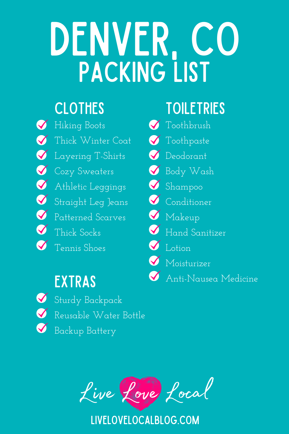 colorado hiking trip packing list